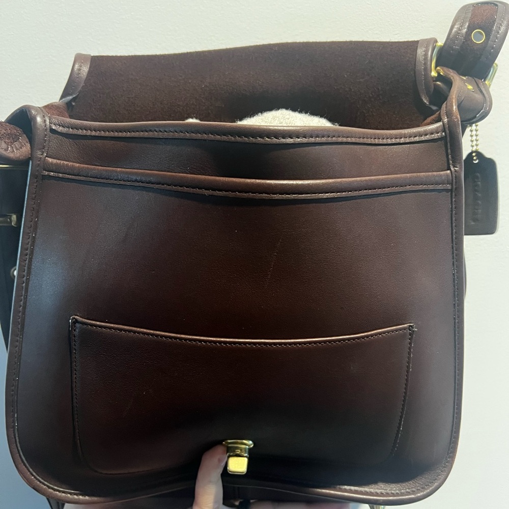 SOLD!!!😢Vintage Leather Coach Stewardess Handbag Chocolate Brown 9525 (1996) - Picture 6 of 9